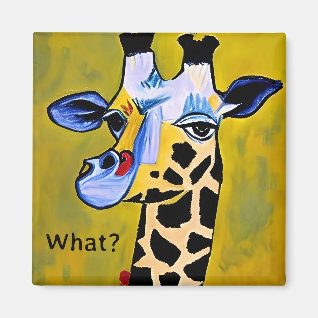 Aimant "Quoi ?" Demande à la cynique girafe Abstraite aga (Devant)