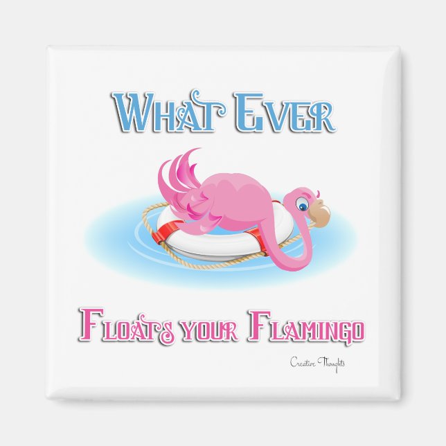 Aimant Quoi qu'il flotte votre Flamant rose 3 (Devant)