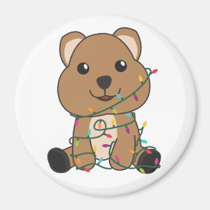 Aimant Quokka Noël Neige Animaux d'hiver Quokkas