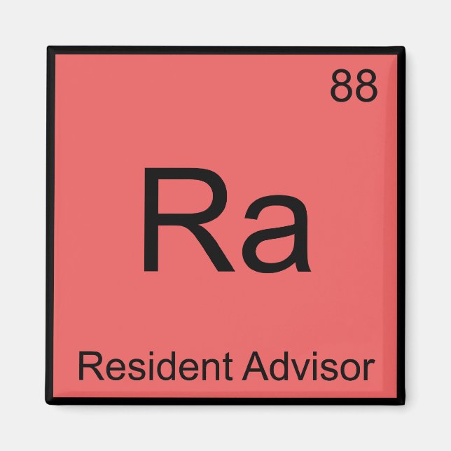 Aimant Ra - Conseiller Résident Chimie Élément Symbole Te (Devant)