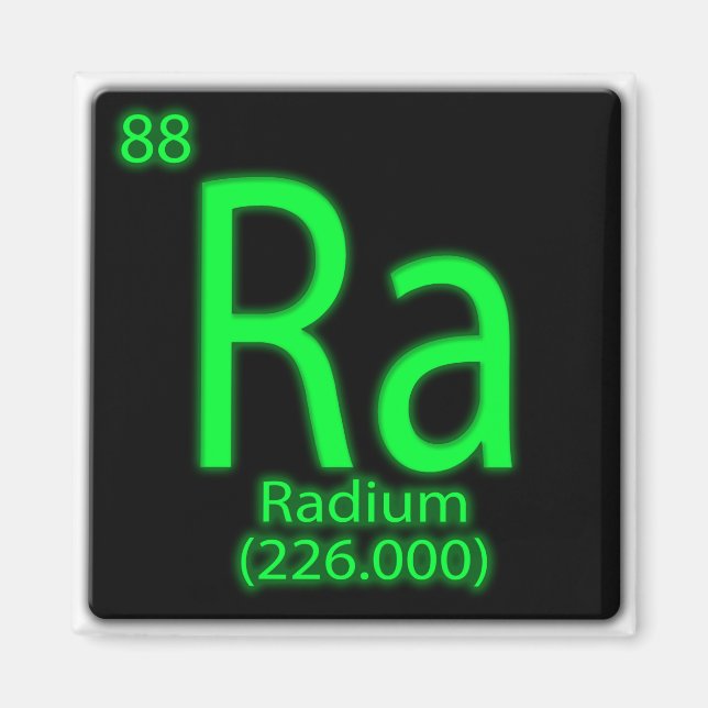Aimant Ra Radium brillant dans le noir. Le radium a été u (Devant)