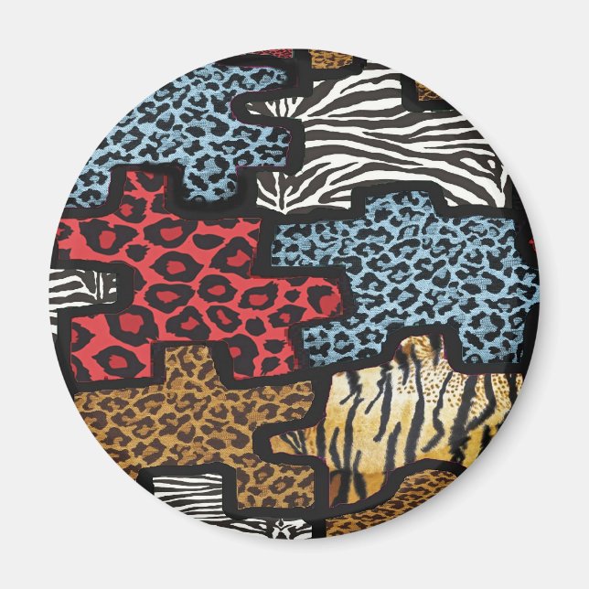 Aimant RAB Rockabilly Leopard Zebra Puzzle Imprimer Cadea (Devant)