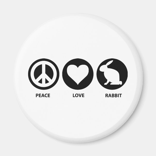 Aimant Rabbit Peace Love (Devant)