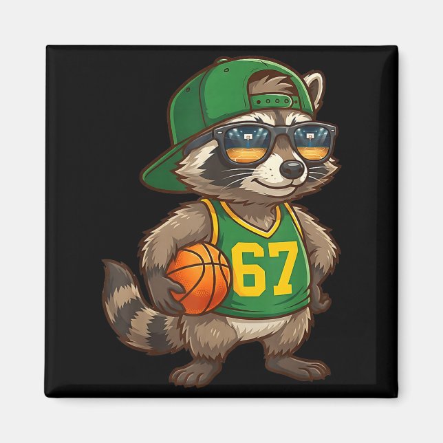 Aimant Raccoon Basketball 67 Gen Alpha Slang Srts Men Boy (Devant)