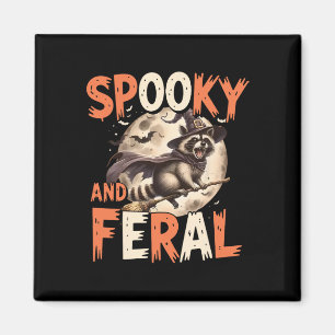 Aimant Raccoon éffrayant Et Feral Halloween Drôle Hallowe