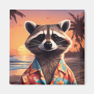 Aimant Raccoon Holiday