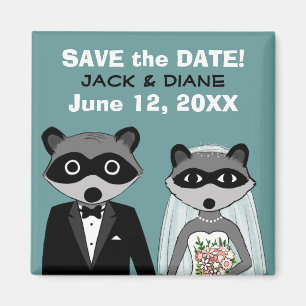 Aimant Raccoons mariage Enregistrer la date