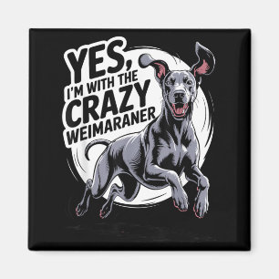 Aimant Race de chien drôle et mignon avec le Weimaraner f