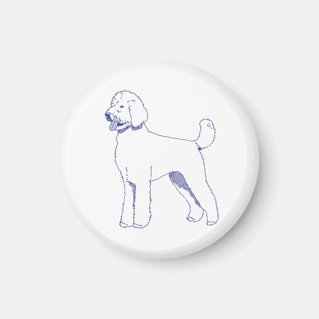 Aimant Race de chien Goldendoodle (Devant)