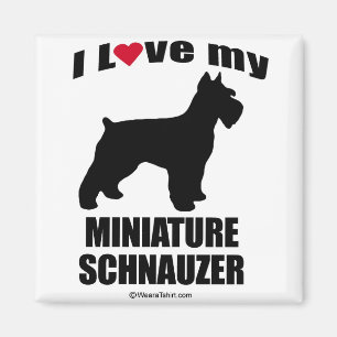 AIMANT "RACE DE CHIEN" - SCHNAUZER MINIATURE - "J'AIME MA