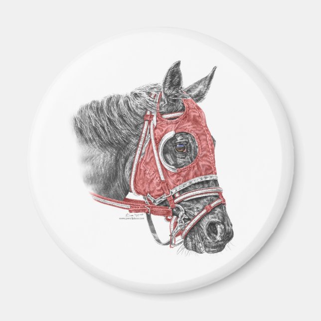 Aimant Race Horse Portrait Soies (Devant)