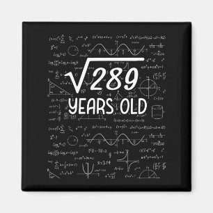Aimant Racine Carrée De 289 17e Anniversaire Cadeaux 17 A