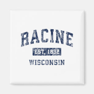 Aimant Racine Wisconsin Wi Vintage Établie Premium Tr