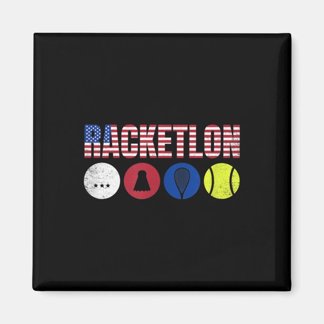 Aimant Racketlon Usa - Tennis de Table Badminton Squash T (Devant)