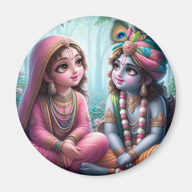 Aimant Radha Krishna se regarde (Devant)