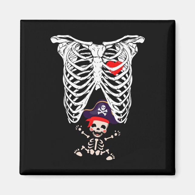 Aimant Radiographie Skeleton Grossesse drôle (Devant)