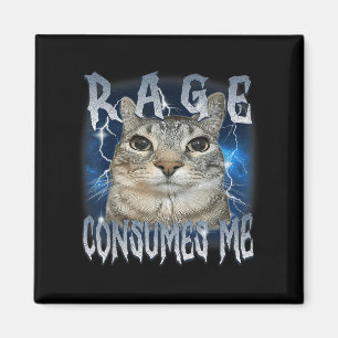 Aimant Rage me consomme Chat Vintage Mème drôle