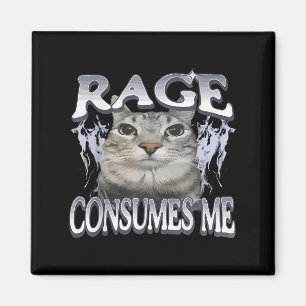 Aimant Rage Me Consume Drôle Silly Staring Cat Mème Femme