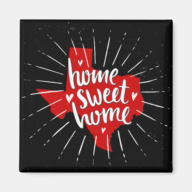 Aimant Raider Red and Black Home Sweet Home Texas (Devant)