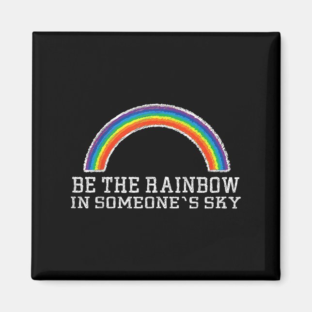 Aimant Rainbow Ally Pride Good Vibe Mental Health Motivat (Devant)