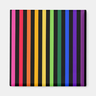 Aimant Rainbow and black stripes
