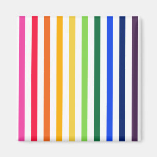 Aimant Rainbow and white stripes