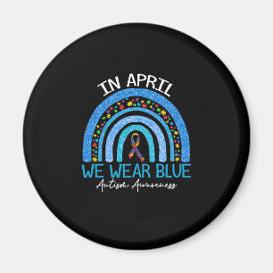 Aimant Rainbow Autism In avril We Wear Blue Autism