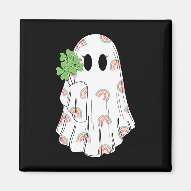 Aimant Rainbow Boo Shamrock Ghost St Patrick's Day Éffray (Devant)