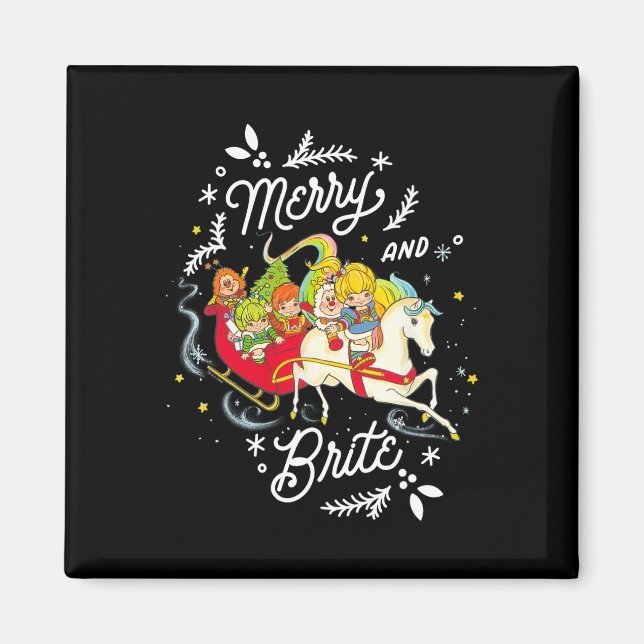 Aimant Rainbow Brite Noël Joyeux Et Brite Sleigh Rid (Devant)