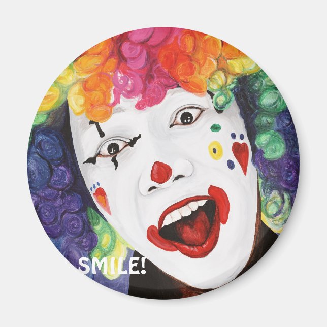 Aimant Rainbow Clown, SOURIRE ! (Devant)