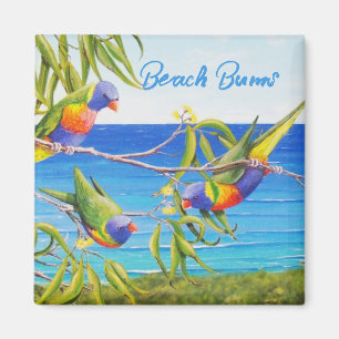 Aimant Rainbow Lorikeet Beachy Blue Art Australie