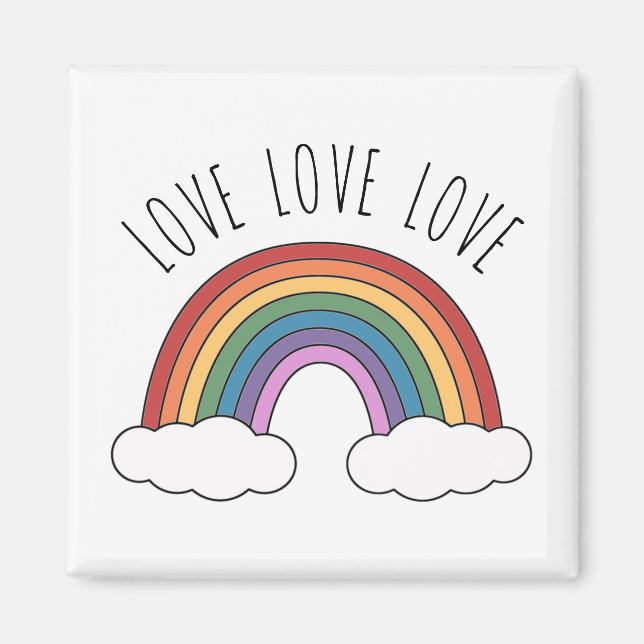 Aimant Rainbow Love Love Love (Devant)