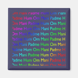 Aimant Rainbow Om Mani Padme Hum sur violet