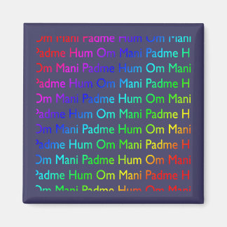 Aimant Rainbow Om Mani Padme Hum sur violet