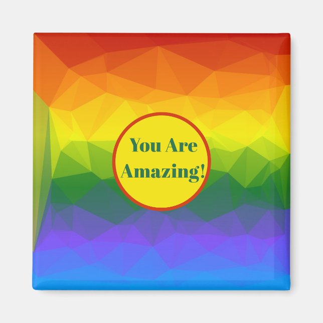 Aimant Rainbow Ombre Polygon (Devant)