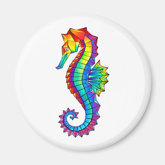 Aimant Rainbow Polygonal Seahorse (Devant)