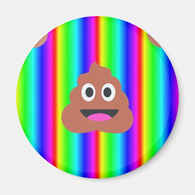 Aimant rainbow poop emoji (Devant)