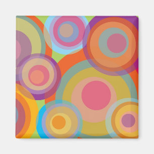 Aimant Rainbow Pop Cercles Coloré Retro Fun Super Chic