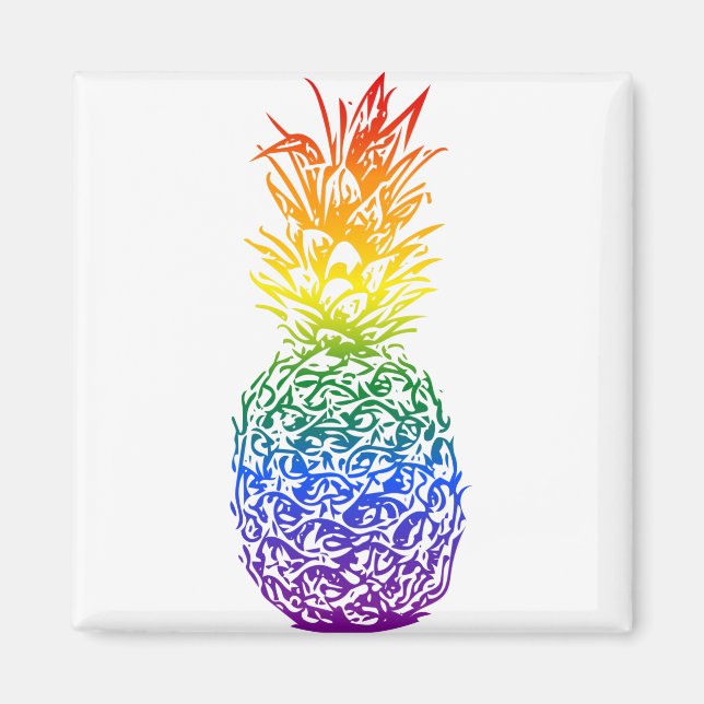 Aimant Rainbow Pride Ananas LGBTQ (Devant)