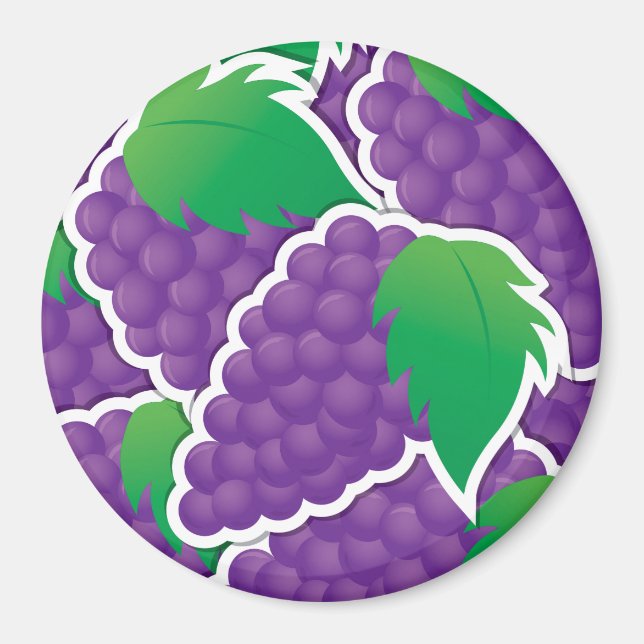 Aimant Raisins violets funky (Devant)