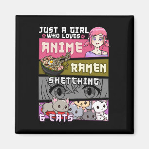 Aimant Ramen Cat Anime Sketching Just A Girl Qui Aime