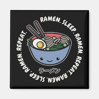 Aimant Ramen Sleep Ramen Répéter Kawaii Noodle Bowl Magne