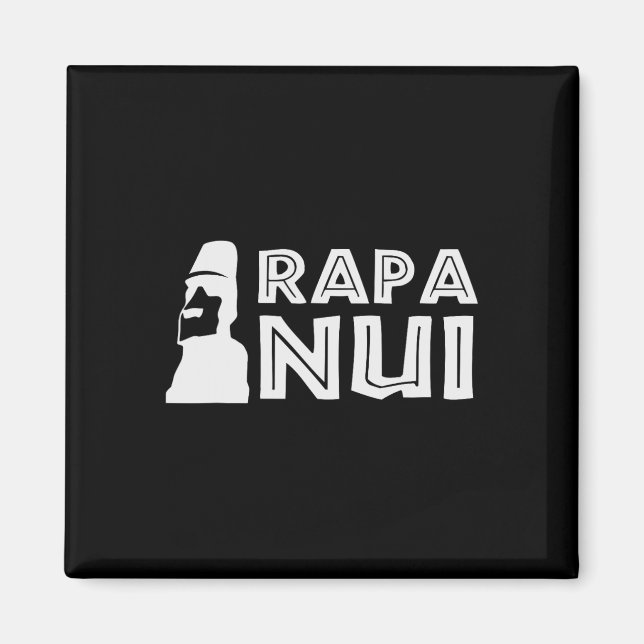 Aimant Rapa Nui Moai Pâques Île Polynésie Joyeux Pâques (Devant)
