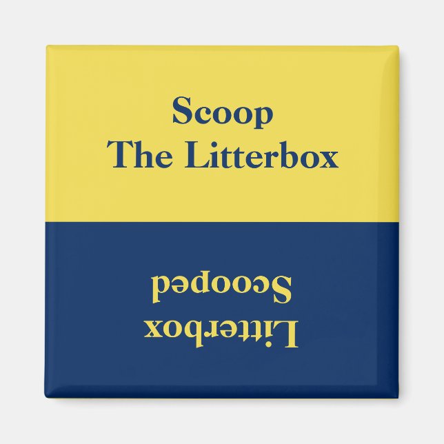 Aimant Rappel de la boîte à litière de chats réversible (Devant)