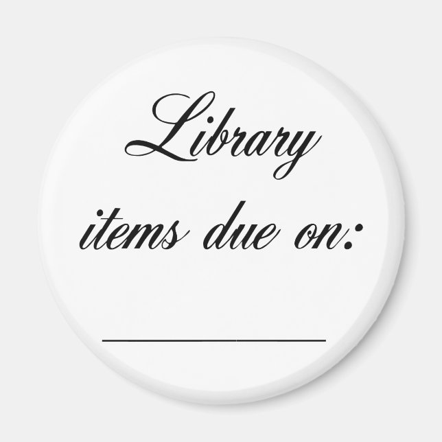 Aimant Rappel de la date d'échéance de la bibliothèque (Devant)