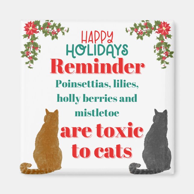 Aimant Rappel de Noël pour les amoureux des chats (Devant)