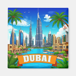 Aimant 🧲 Rappel de vacances à Dubaï pour les amoureux du