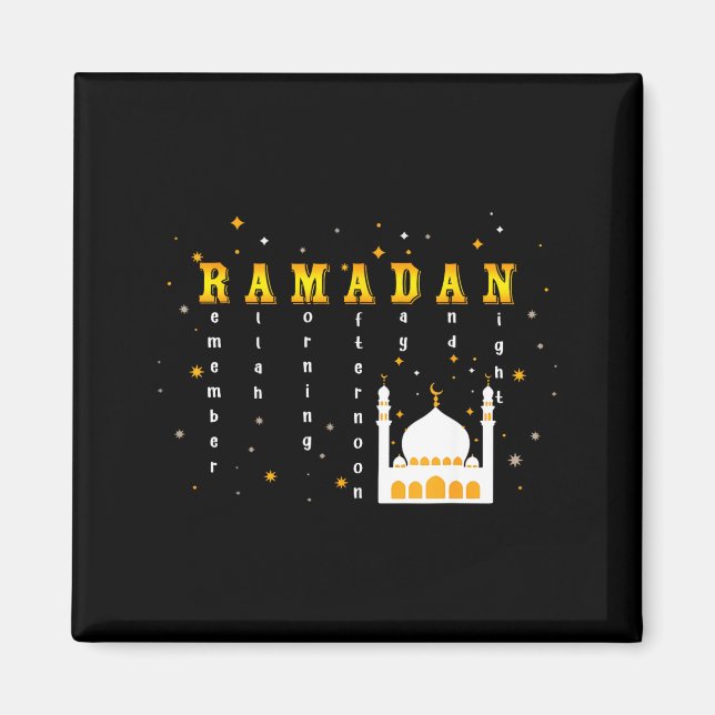 Aimant Rappelez-vous Allah Ramadan Moubarak Kareem  (Devant)