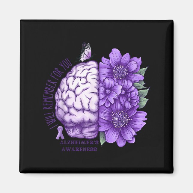 Aimant Rappelez-vous pour vous fleurs de sensibilisation  (Devant)