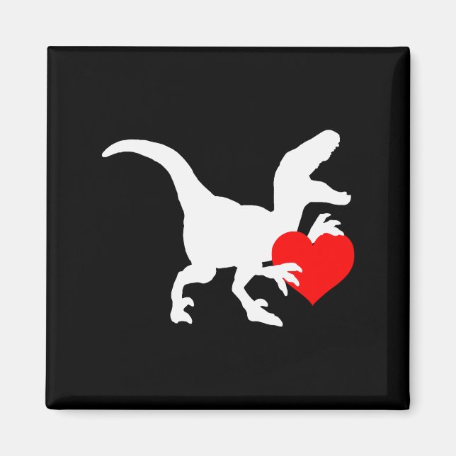Aimant Raptor Love Valentines Day Gift Dino Raptor Heart  (Devant)